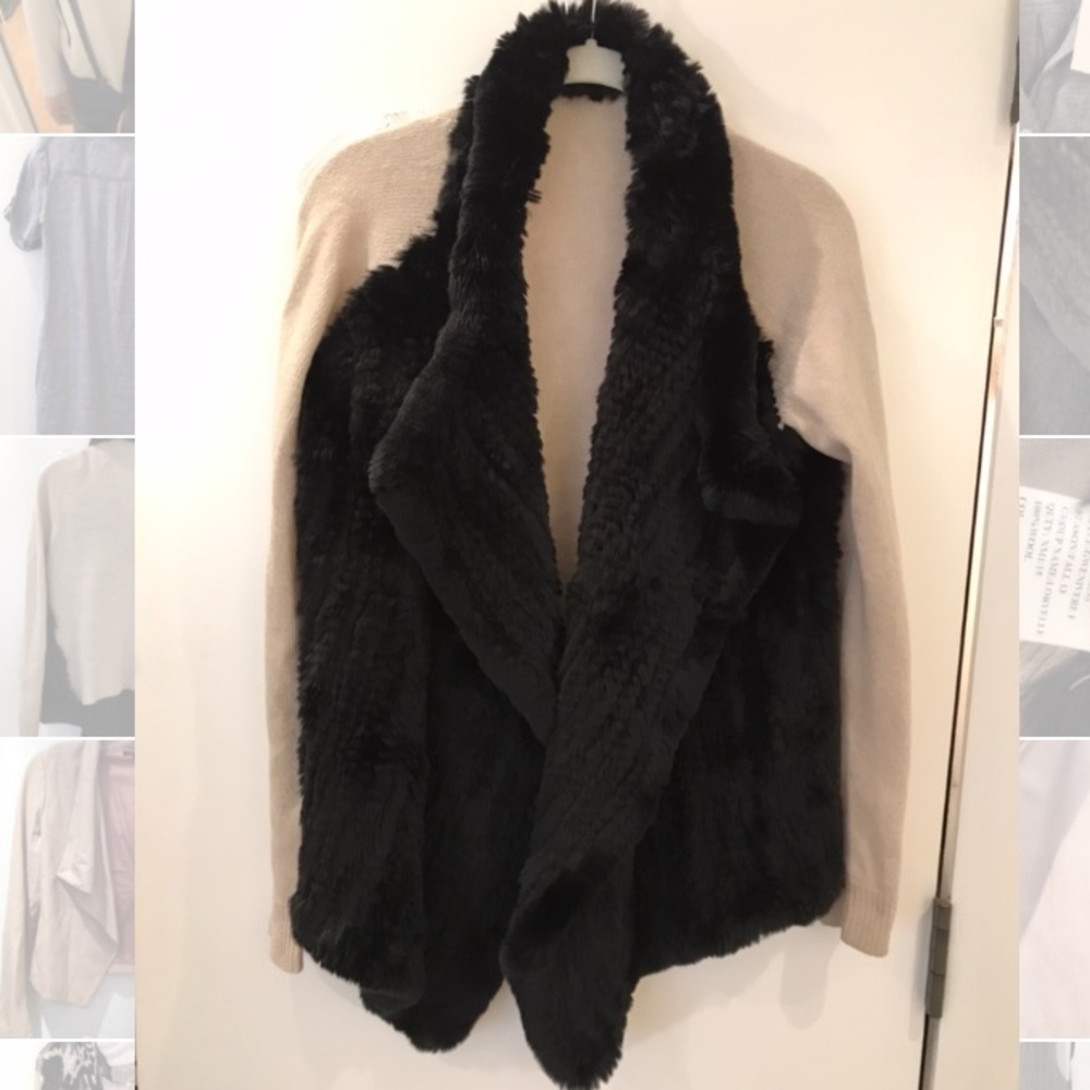 Theory fur cardigan
